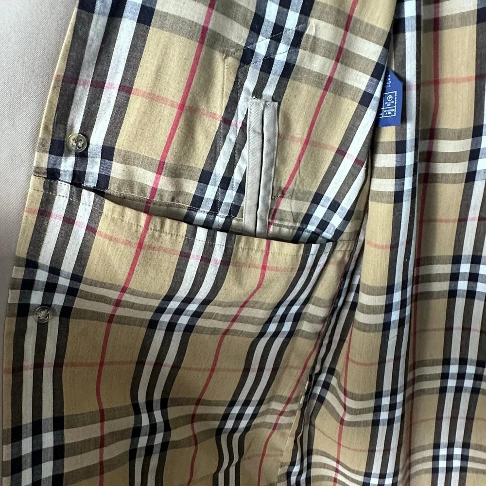 Burberrys Trench Coat 42 Long Khaki Good Vtg Nova Check Made in England‎ Classic